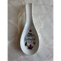 Spoon Rest Canada Souvenir Kitchen White Decal Collectibles Travel Moose... - $19.77