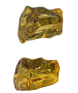Vintage Earrings Lucite Yellow Ice Cube Clear Chunky Rock Acrylic Plasti... - £18.88 GBP