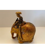 Wooden Elephant Hand Painted &amp; Carved Sculpture For Home Decoration - $20.56 CAD