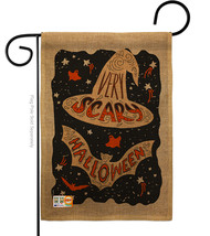 Very Scary Halloween Burlap - Impressions Decorative Garden Flag G135094-DB - £18.46 GBP