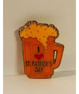 I Love St. Patrick&#39;s Day Beer Mug Pin Lapel Pin Yellow Green 1 1/2&quot; Souv... - £10.40 GBP