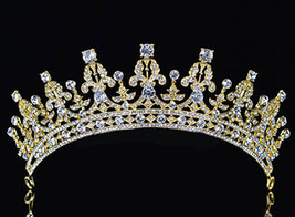European Royal Princess Vintage Hair Crown Bridal Wedding Party Crystal Rhinesto - £18.51 GBP