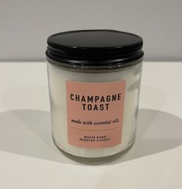 Bath and Body Works Champagne Toast Scent Candle Single Wick 7oz White Barn New - £10.86 GBP