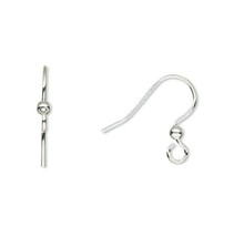 5 Pairs Silver Plated Stainless Steel Fishhook Earrings Earwires Bead Findings - £3.94 GBP