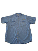 Columbia PFG Short Sleeve Button Down Shirt Light Blue Mens Large Vented... - £9.29 GBP