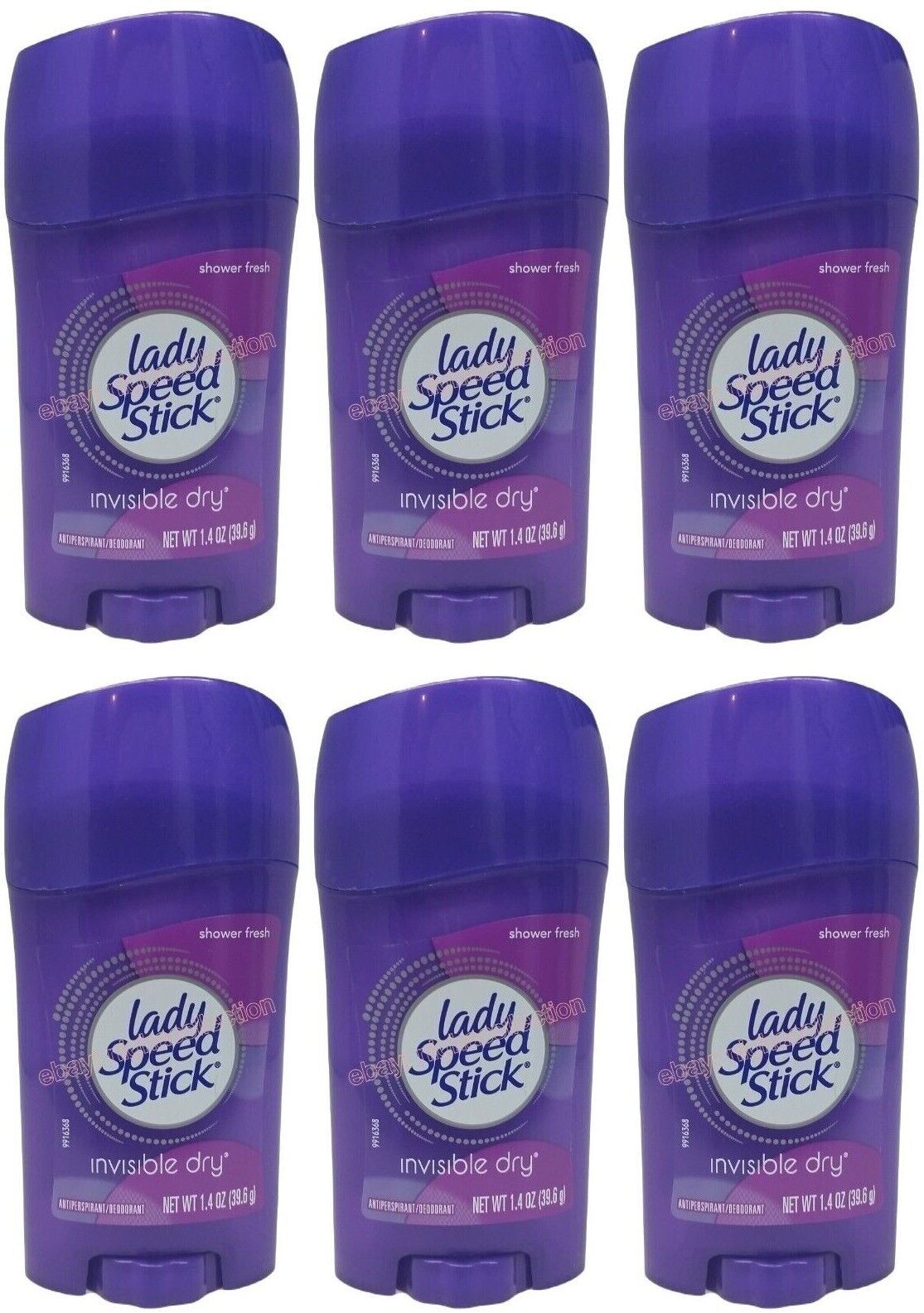 (6) Antiperspirant Deodorant Odor Protection Shower Fresh Invisible Dry ... - $26.72