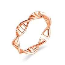 Fashion DNA Chemistry Molecule Open Rings For Women Men Simple Style Rose Silver - £7.06 GBP
