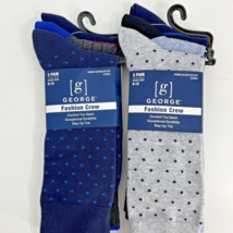 6 Pairs Mens Soft Fashion Crew Socks 6-12 Stripe Solid Polka Dot Blue Gr... - £8.14 GBP