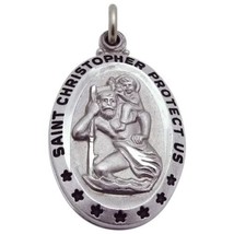 Beautiful Vintage Sterling Silver Saint Christopher Religious Sliding Pe... - £35.41 GBP