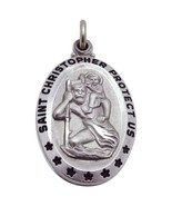 Beautiful Vintage Sterling Silver Saint Christopher Religious Sliding Pe... - £35.66 GBP