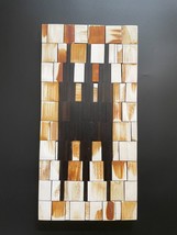 Vintage African Ebony Wood Mosaic Wall Art With Mixed Bone Inlays 19½&quot; - £904.62 GBP
