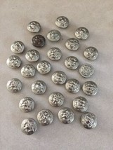 Lot of 27 Vtg US Army Military Eagle Round Silvertone Metal Shank Button... - $24.99
