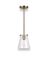 Blaine 1-Light Satin Brass Hanging Pendant with Clear Glass Shade - £19.73 GBP