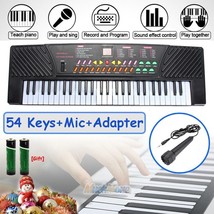 54 Key Electronic Keyboard Electric Music Digital Piano Organ With Mic &amp; Stand - £59.14 GBP