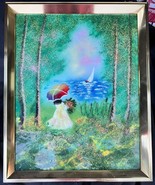 Vintage Large Enamel on Copper Picture Plaque Framed Painting Impression... - $200.85 CAD