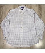 Pendleton Men’s Lg Broadway Cloth Blue Check Button Shirt Wrinkle Resistant - $20.36 CAD