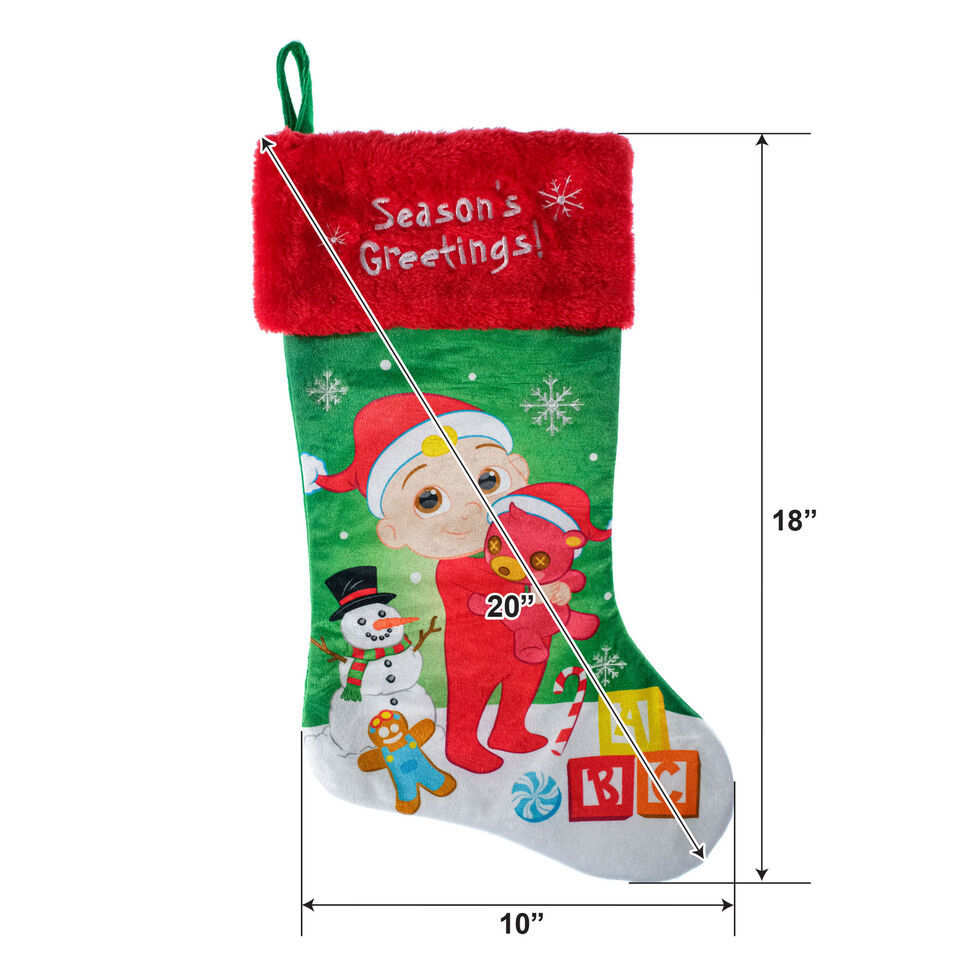 CoComelon JJ “Season’s Greetings” Velour Christmas Stocking Multi-Color 20 inch Item image 2