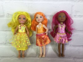 Barbie Chelsea Dreamtopia Rainbow Cove Sprite Dolls Lot Pink Yellow Orange - £16.29 GBP