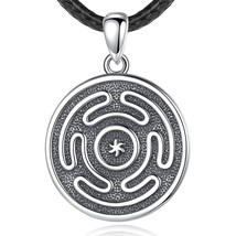 925 Sterling Silver Hekate Wheel Necklace Vintage Pendant Triple Goddess Amulet  - £30.07 GBP