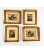 Lot of 4 Vintage Hummel Print Art Pictures Wood Framed w/ Glass 6.5 x 5.25 - $28.70