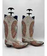 Corral Women&#39;s Heart &amp; Wings Bone Western Boots White/Red Size 11 - $123.74