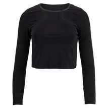 Fila Womens Uplift Long Sleeve Performance Crop Top Size X-Small Color Black - £45.10 GBP