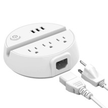 Nightstand Power Strip with USB - NTONPOWER 3 Outlets 3 USB Desktop Charging Sta - £25.40 GBP