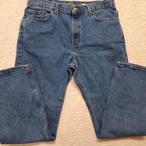 Levi&#39;s 505 Straight Leg Women&#39;s size 14 Dark Wash Blue Denim Jeans (34/30) - $17.42