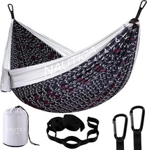 Black Beauty/High Rise Grey Nautica Portable Camping Hammock, 1-2 Person, Lawn. - £29.21 GBP