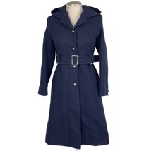 Rothschild Girls Juniors 16 Blue Wool Blend Hooded Long Coat - £64.09 GBP