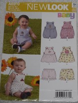 New Look Baby Pattern 6970 Babies Romper Dress Panties Sizes Newborn-Large UC - £6.38 GBP