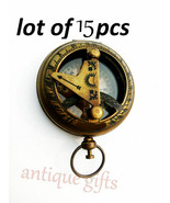 Antique15 Pcs Brass Made Push Button Sundial Compass Style Gift - £74.13 GBP