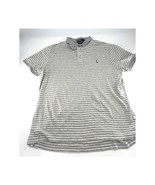 Ralph Lauren Polo Shirt Mens Extra Large Gray White Stripe Short Sleeve ... - $25.34 CAD
