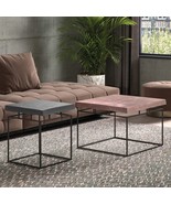 Rousseau 2 Piece Coffee Table Set Aron Metal Grey and Rust - £210.30 GBP
