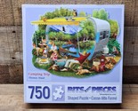 Bits &amp; Pieces SHAPED Jigsaw Puzzle - “Camping Trip” 750 Piece - SHIPS FREE - $18.79