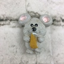 2” Mouse Eating Cheese Refrigerator Magnet Collectible Souvenir Vintage  - $7.91