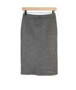 Carmen Marc Valvo charcoal grey quilted chevron mid pencil skirt extra s... - £15.66 GBP