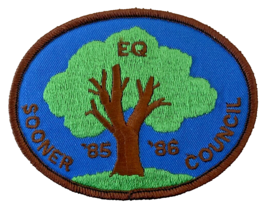 Girl Scout Patch Badge EQ Tree Sooner Council 80s 1985 1986 Vintage Oklahoma - £21.58 GBP