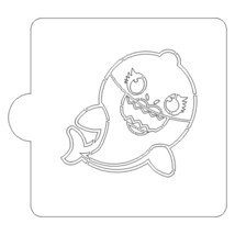 Mommy Shark Baby Cartoon Stencil for Cookies or Cakes USA Made LS2450 - £3.18 GBP