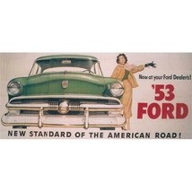 (2) American Flyer Allaboard Billboard &#39;53 Ford Adhesive Sticker - £4.91 GBP