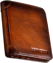SENYIDUCAN  RFID Trifold Wallet for Men - Mens Genuine Leather Wallets -... - $20.72
