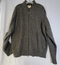 Woolrich Cardigan Sweater Mens XL Full Zip Wool Loden Heather Mock Neck 9053 - £22.38 GBP
