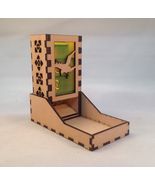 Raven Dice Tower & Tray Neon Yellow Acrylic Window COMPACT DESIGN Laser Cut MDF - $29.69