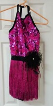 1 piece Purple dress with sequins and fringe and feather bow accent Adul... - $19.87 CAD