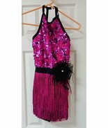 1 piece Purple dress with sequins and fringe and feather bow accent Adul... - $19.87 CAD