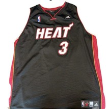Adidas Dwyane Wade #3 Miami Heat Jersey Mens Size XXL Length + 2 Black - $36.24