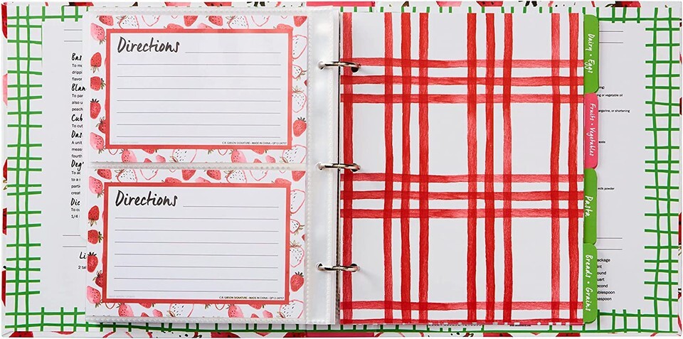 Strawberry Fields Recipe Book 3-Ring Card Pocket Binder 9 x 9.4 L" Item image 5