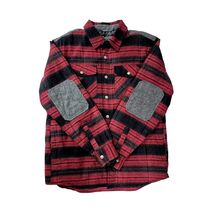 CQR Cotton Tactical Shirt-jack Red/Blk/Gry Plaid Snap Down Sz L NWOT - $713.34 MXN