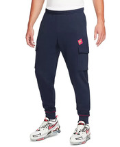 Nike Men&#39;s Just Do It Fleece Cargo Joggers in Obsidian/Berry-XL DD6267-451 - £35.25 GBP