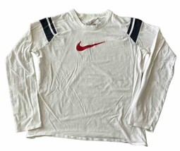 Vintage Nike Longsleeve T Shirt Youth XL Center Swoosh White Adult Medium M Y2K - £11.14 GBP